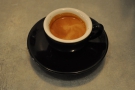 And here it is, my espresso in a classic black cup.