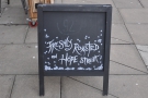 The first indication that this isn't just a regular coffee shop is given by the A-board...