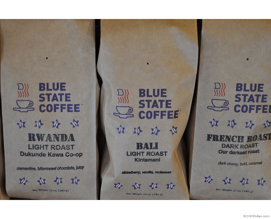 Two interesting single-origin coffees shared shelf space with a stereotypical blend.