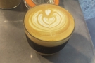 ... but I was taking my coffee away each day. Here's Wednesday's flat white...
