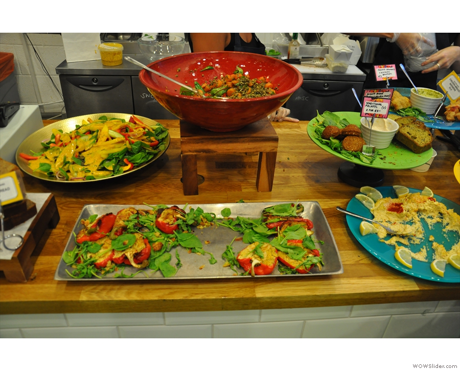 ... and then, at lunchtime, an amazing array of salads.
