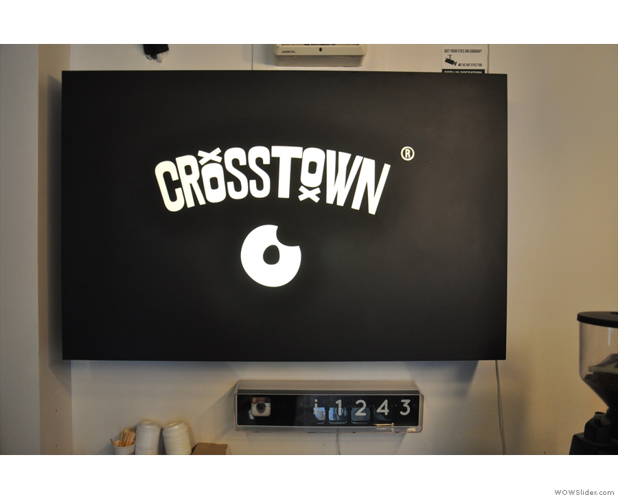 This sign at the back is a counter for the Crosstown Instagram account. Yes, I did test it!