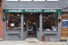 The front on view of Charlie's Sandwich Shoppe.