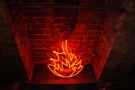 The 'fire' in one of the fireplaces in detail.