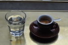 I'm a creature of habit. My espresso and a glass of water from my visit in 2013!