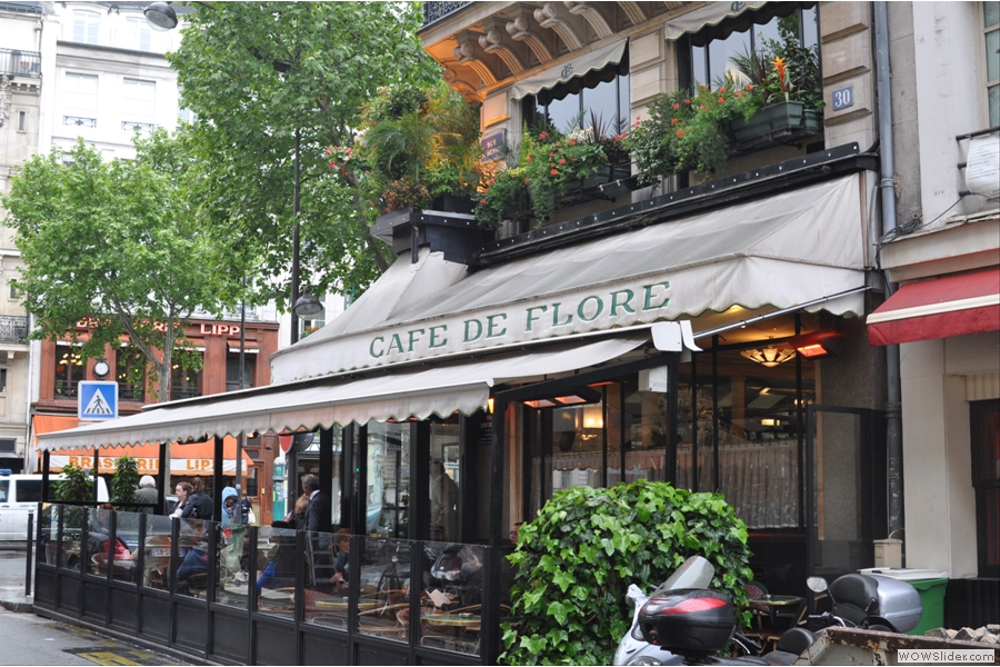 At the other end of the scale, Cafe de Flore, a grand-daddy of the Paris cafe scene on the Left Bank.