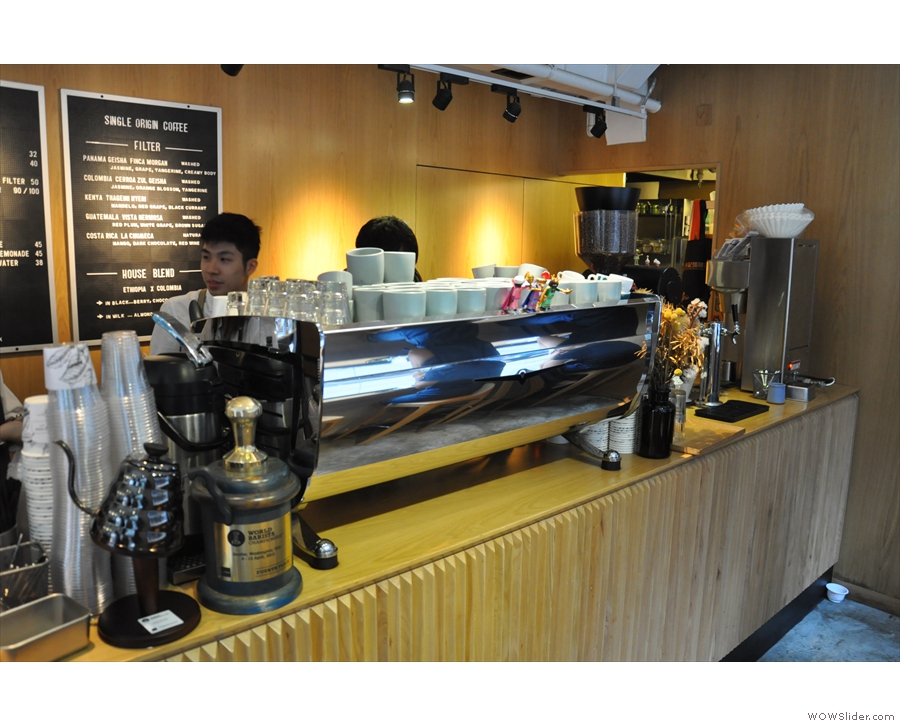 ... the business-end of the counter, where all the coffee is made.