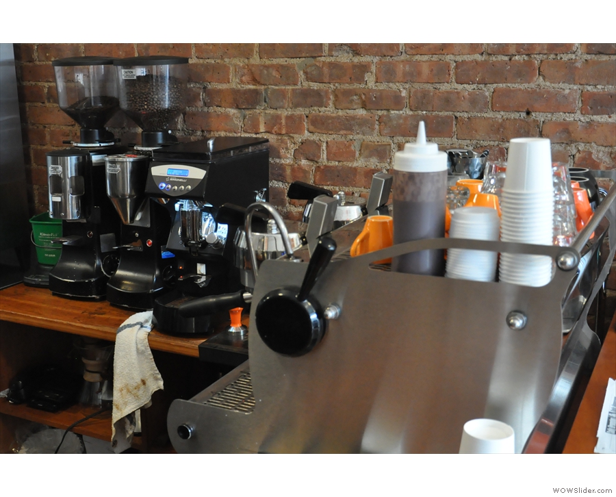 Finally, on the other side of the counter, don't forget the shiny Synesso espresso machine.