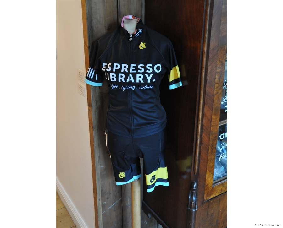Espresso Library cycling team kit? Or someone who didn't pay  & was made an example of?