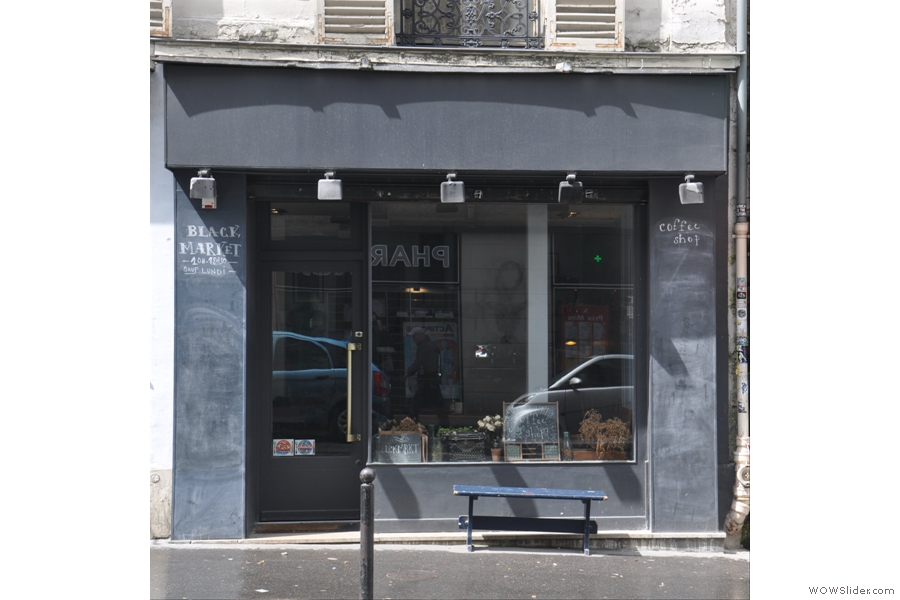 Black Market, on rue Ramey, dark and foreboding on the outside, warm and welcoming inside!