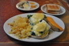 My 'usual': eggs florentine with a side of toast from my most recent visit.