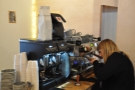 Lucy gets to work on the La Marzocco GB5, which Idle Hands has modified itself with a paddle.