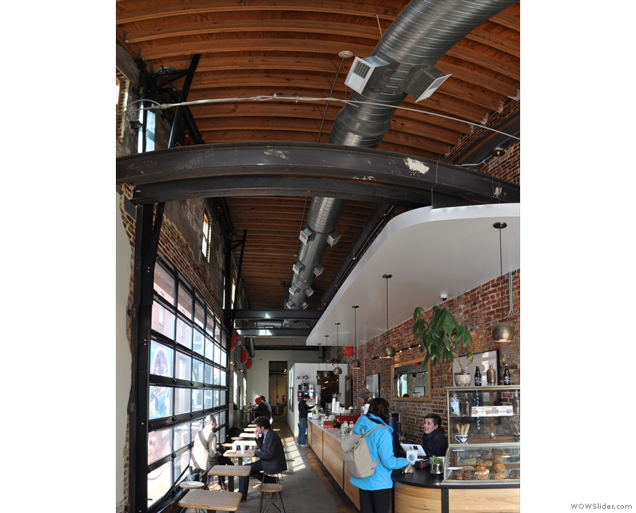 This shot shows you just how high the ceiling is at La Colombe!