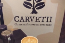 ... and wandering over to Carvetti for a first coffee of the Festival, in my Thermacup.