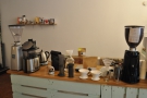 To the left of the espresso machine is the filter area, with lots of pour-over options...