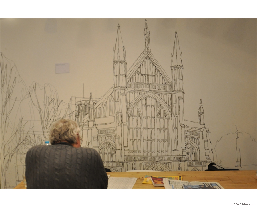 There's a neat picture of the Cathedral on the wall at the back, drawn by a local artist.