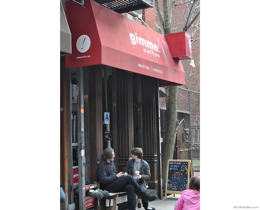 Just north of Little Italy, on Mott Street, you'll find a narrow store-front with a bench outside.
