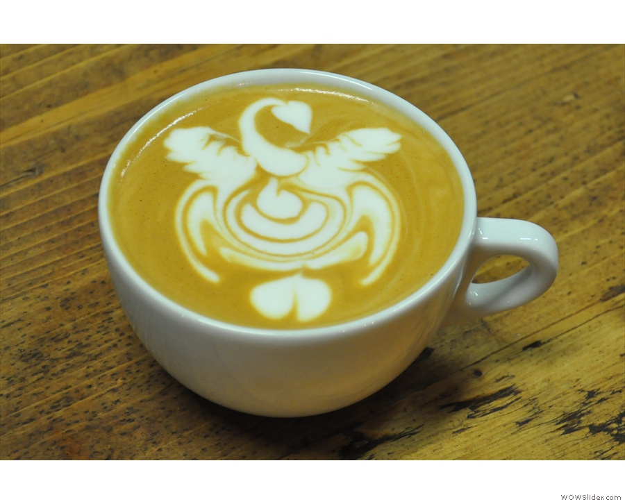 One of the baristas had won a latte-art throwdown a few days before, so I'll leave you with...