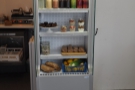 At the back, to the left of the counter, is this chiller cabinet, with breakfast & lunch options.