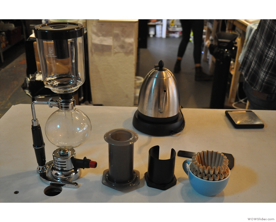 There's aeropress and Kalita Wave, plus syphon for groups.