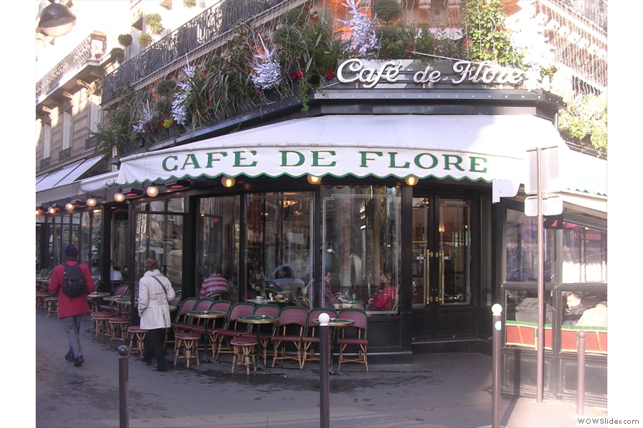Cafe de Flore looking unusually quiet on a sunny December day in 2009