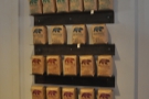 The coffee shelf: the alternative to looking at the menu to see what's on!