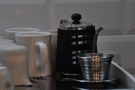 ... which is provided for by this dinky pouring kettle and single-serve Kalita Wave filter.