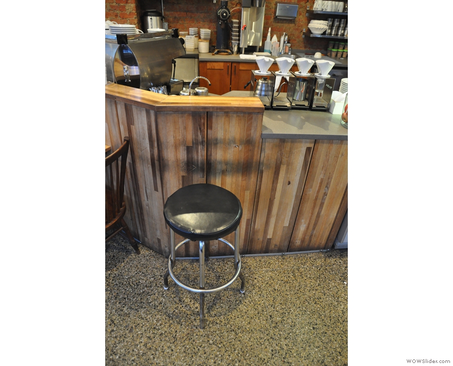There's also a two-person table by the counter, plus this bar stool.