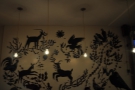 There are also these lights at the back, along with this interesting drawing on the wall.