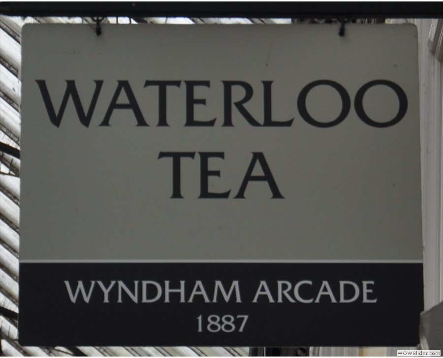 Waterloo Tea's third branch, spread over two floors in the Wyndham Arcarde, Cardiff.