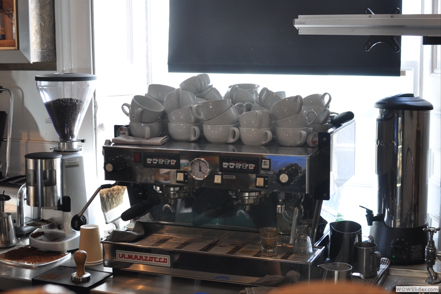 The La Marzoco espresso machine behind it all...