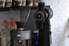 There are more grinders in the corner for decaf and (bulk-brew) filter.