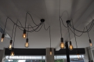 Despite all the windows, Stir has its fair share of lights, including these in the main room...