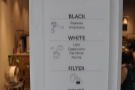 I liked the simplicity of the menu that was on the pillar between the door and window...