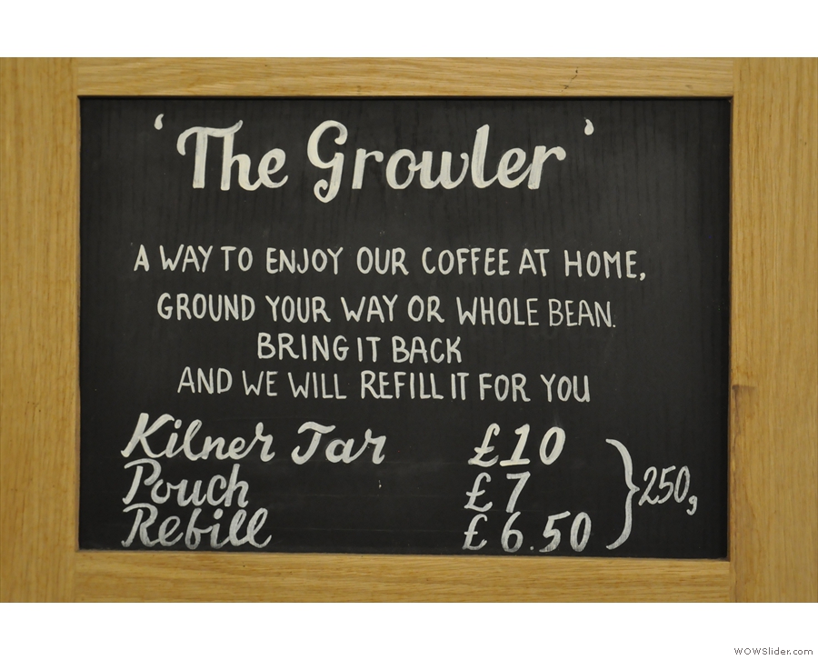 The Growler sounds like an excellent idea. Cuts down on packaging waste.