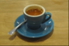 So, down to business. My espresso came in this very fine blue cup...