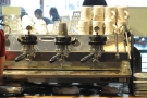 The business end of the La Marzocco Strada which occupies the front of the counter.