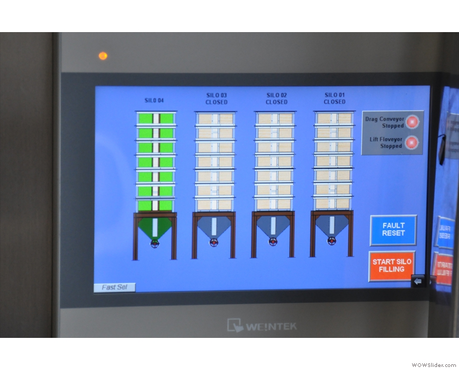 It's all controlled by this touchscreen panel which determines which silo is used.