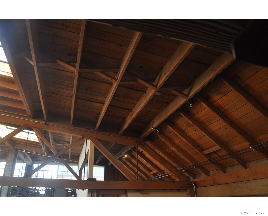 I also loved that it is open all the way to the gorgeous wooden rafters.