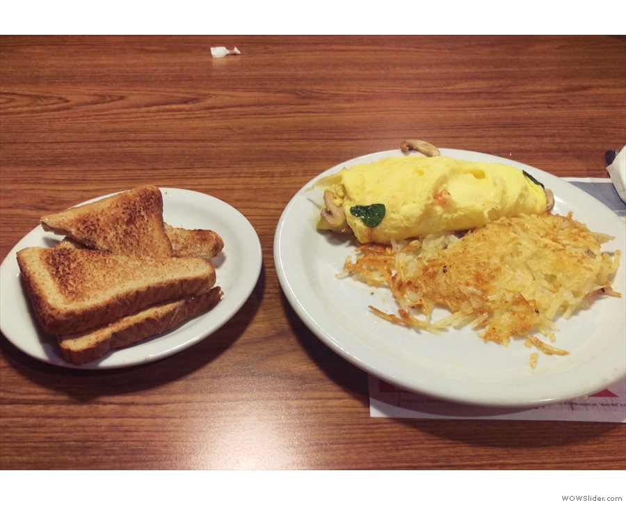 One of my guilty secrets: I rather like Denny's. This was my first visit for dinner though.