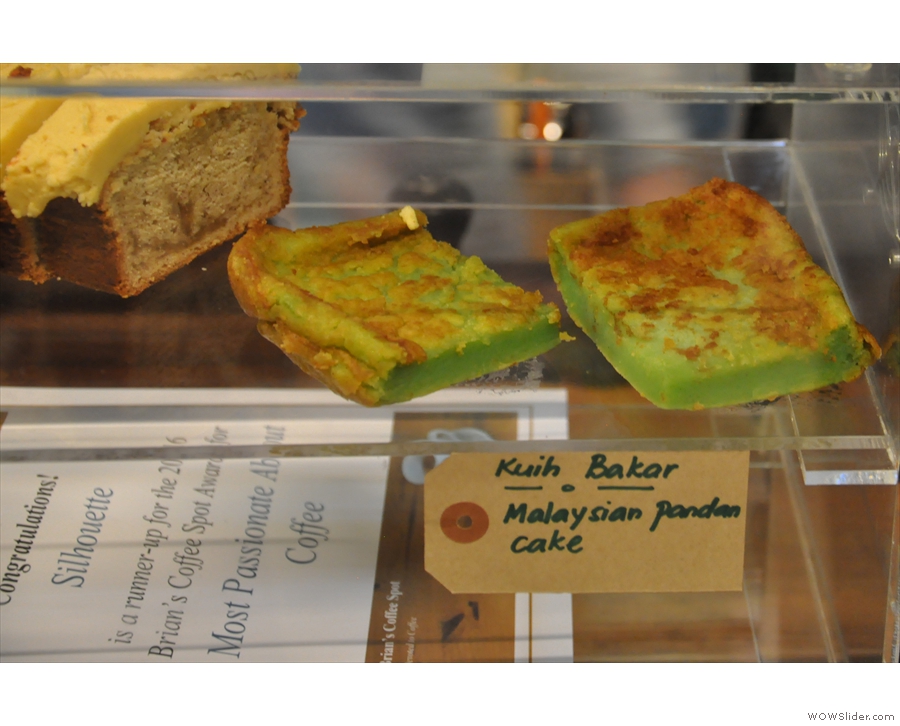 I can recommend the Kuih Bakar (or 'green' as I like to call it).