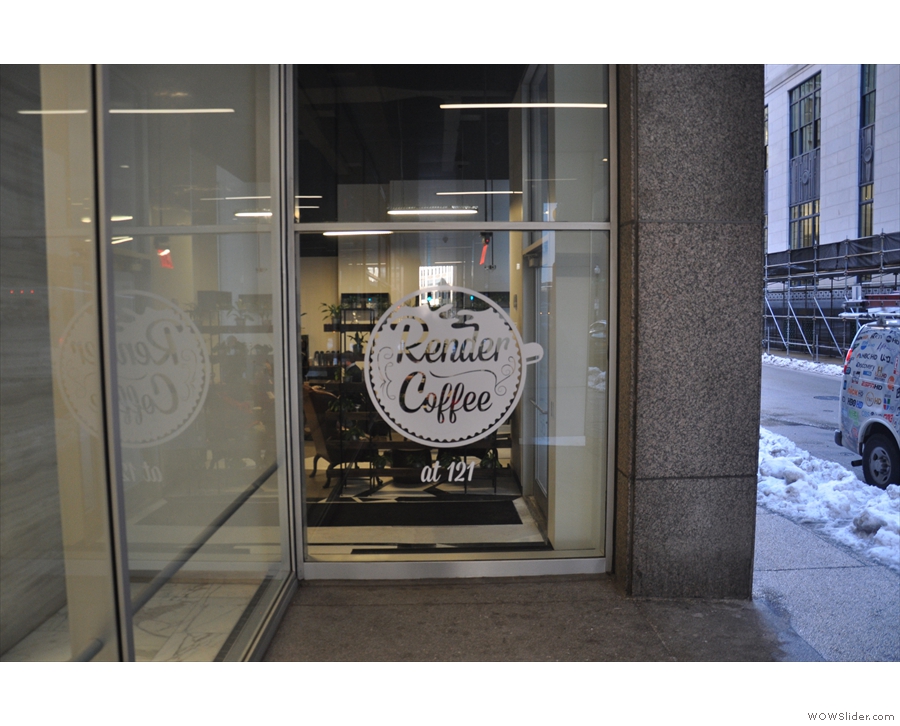 Render Coffee at 121 Devonshire Street, right in the heart of downtown Boston.