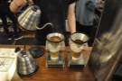 I didn't try the pour-over on this visit. Here are a couple of pour-overs to-go being made.
