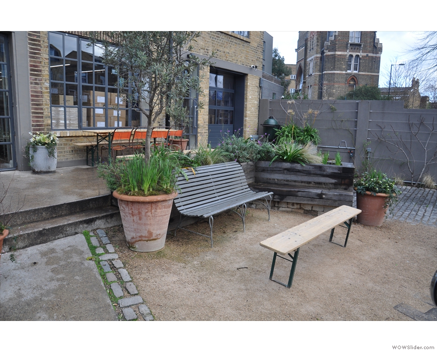 Allpress has a lovely front garden with some great seating options.