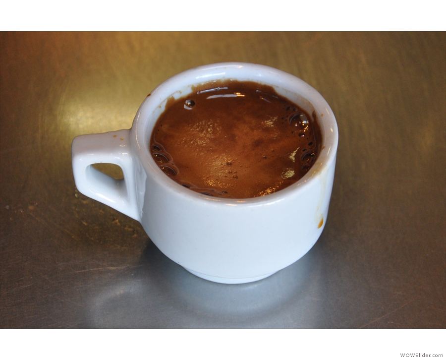 I also had a shot of the single-origin espresso, which was served in a proper cup!