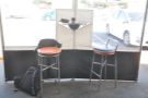 There's also a lean-to type arrangement at the front with two stools if you want to sit down.