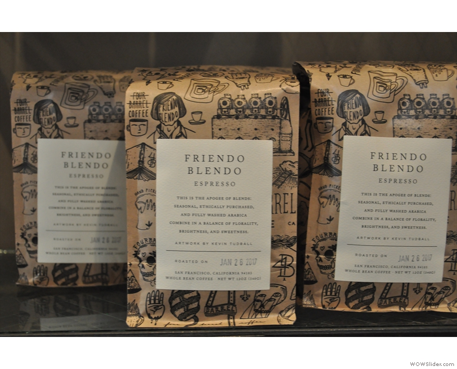 These have all of Four Barrel's output for sale, including the Friendo Blendo espresso blend...
