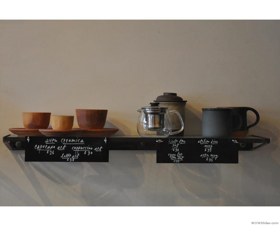 With its beautiful cups, Four Barrel's retail shelves also double as decoration.