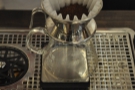 Coffee number two is in the next Kalita Wave filter. Handmade coffee in handmade filters...