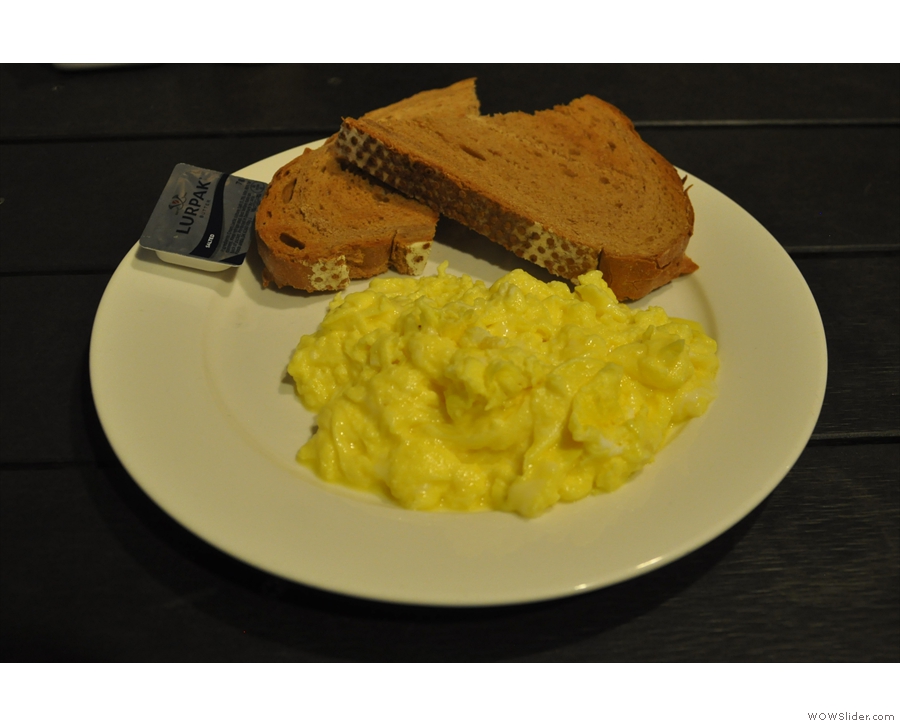 I also had some lunch, scrambled eggs and toast, simply presented, but done to perfection.